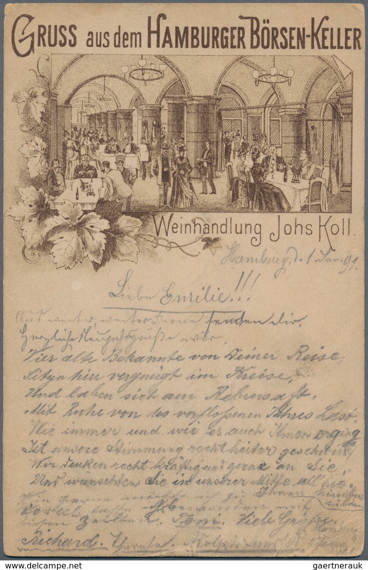 Ansichtskarten: Hamburg: VORLÄUFER, 11 Interessante Vorläuferkarten Aus Den Jahren 1889/1892, Gebrau - Autres & Non Classés