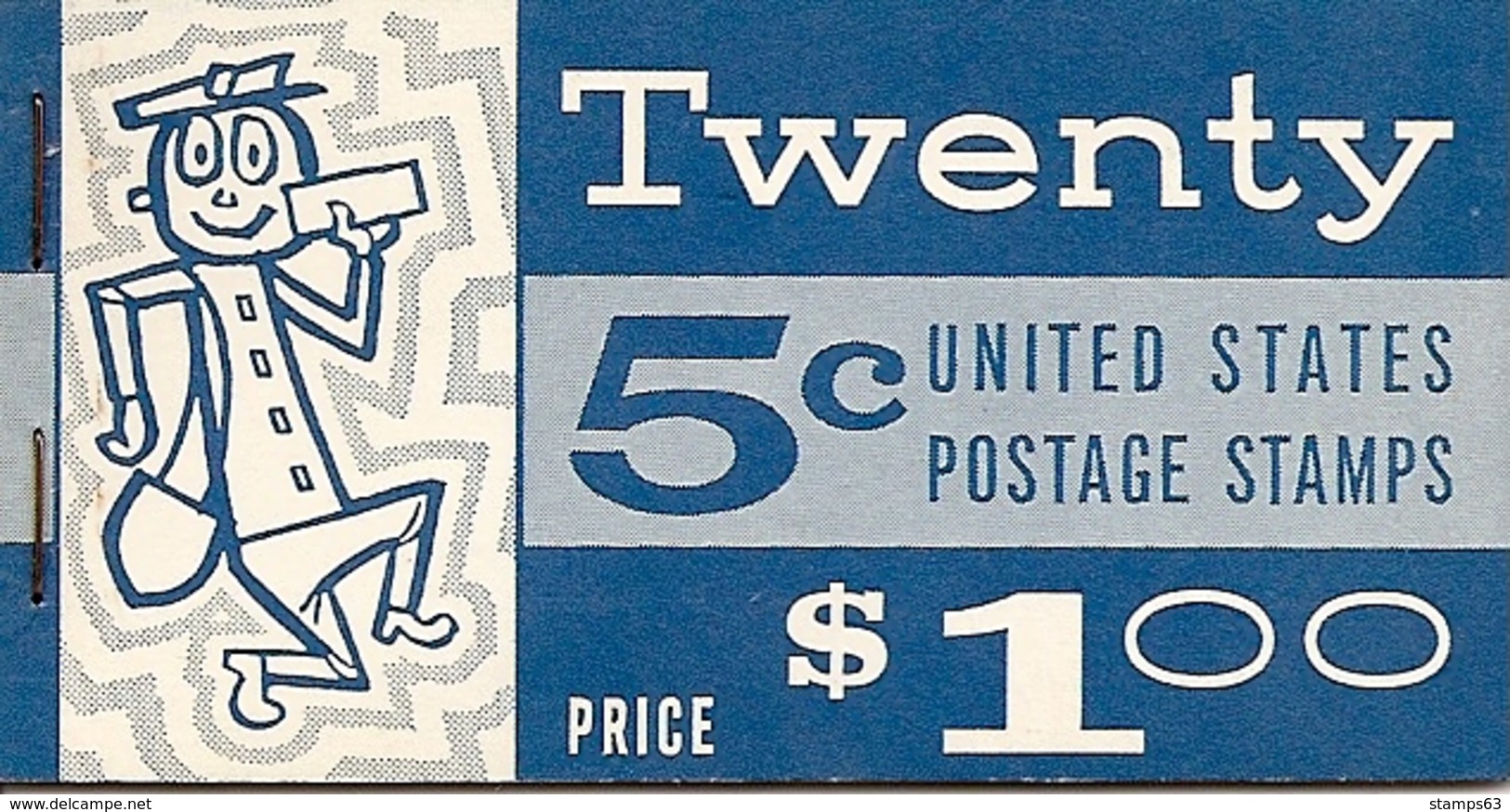 UNITED STATES (USA), 1963, Booklet 112, $1,  Michel 67xb - 1941-80