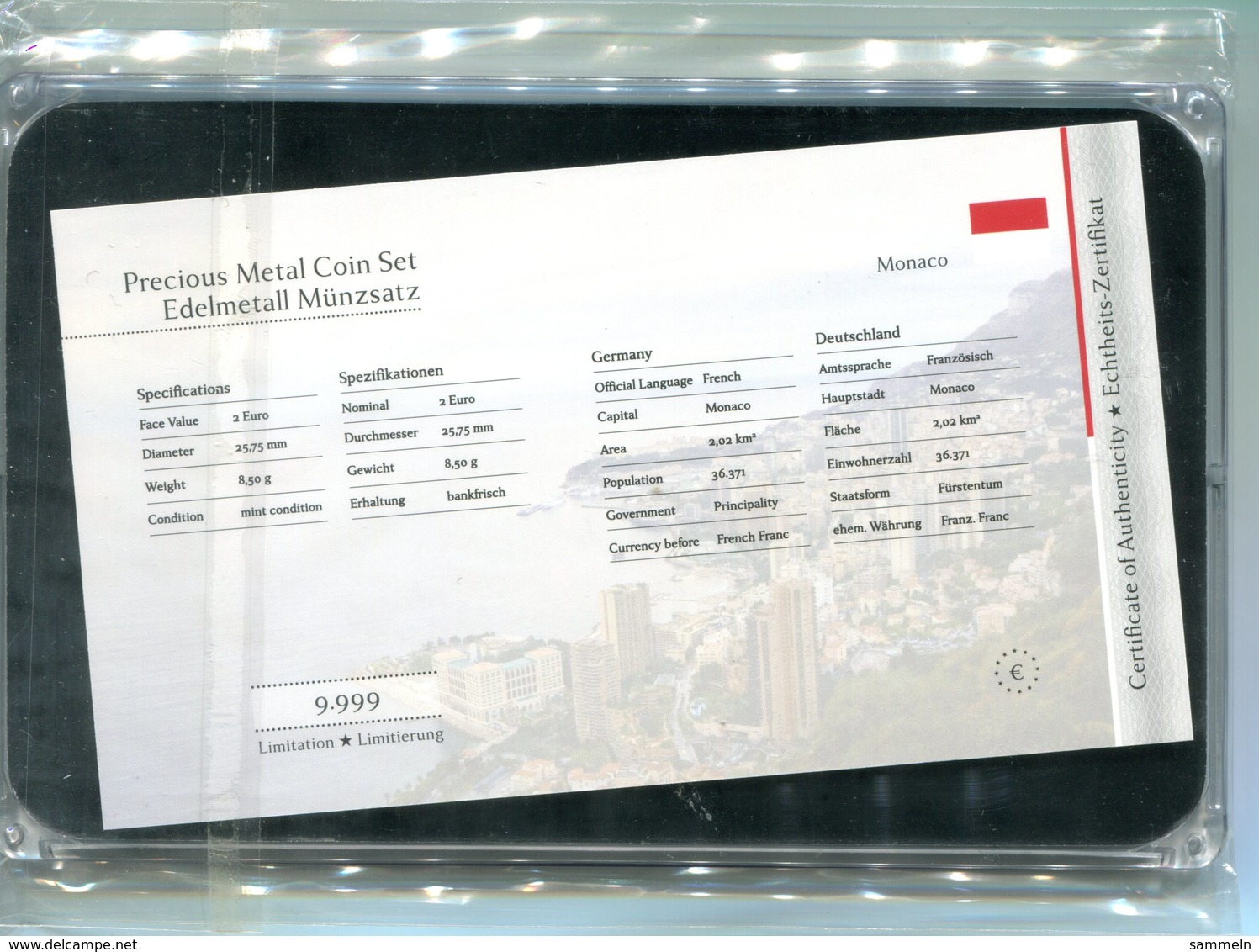4410 - MONACO 2012 - 4mal 2 Euro Price Albert II - In Rotgold, Gelbgold, Ruthenium Und Platin - OVP - Monaco