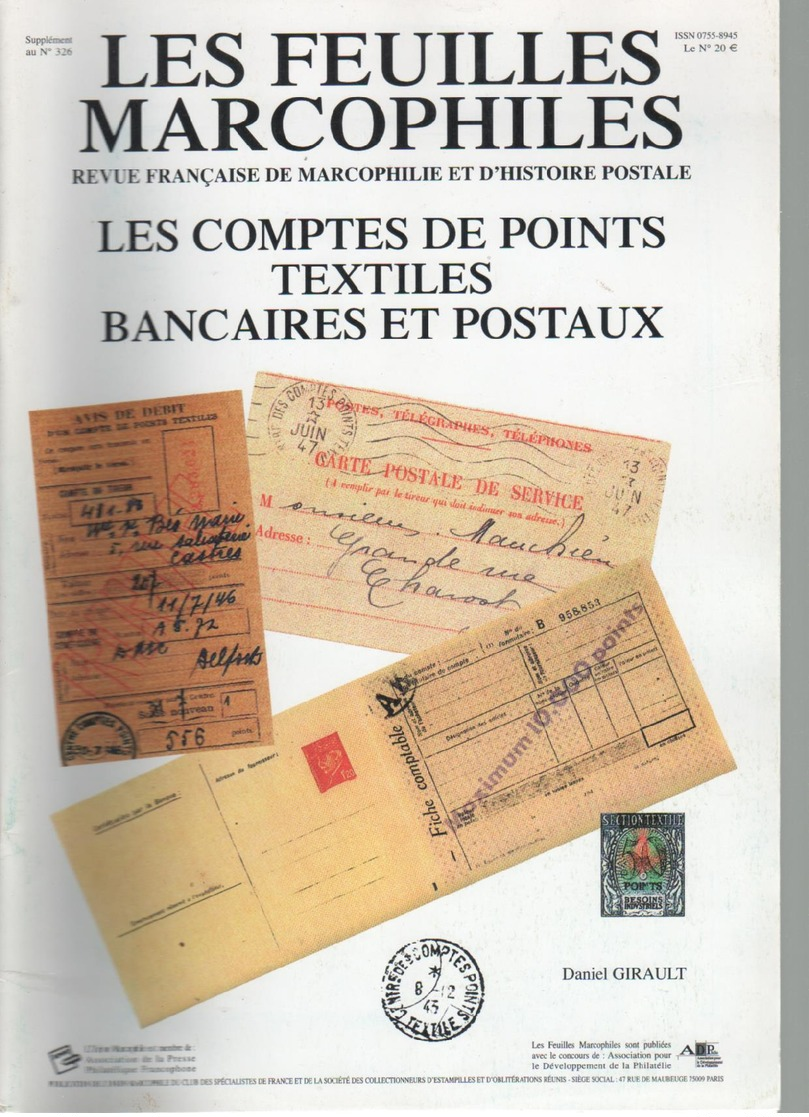 Feuilles Marcophiles  Hors   Serie : Compte De Pôints Textiles Bancaires Et Postaux - Français (àpd. 1941)