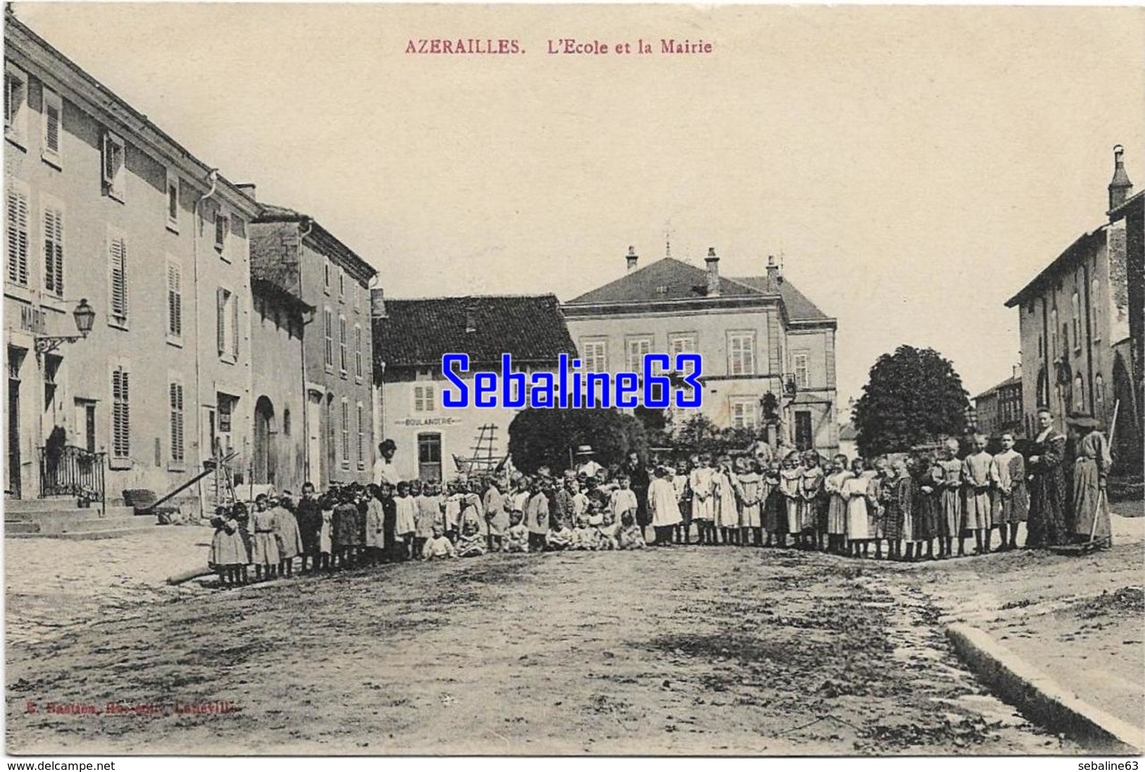 Azerailles - L'Ecole Et La Mairie - 1916 - Autres & Non Classés