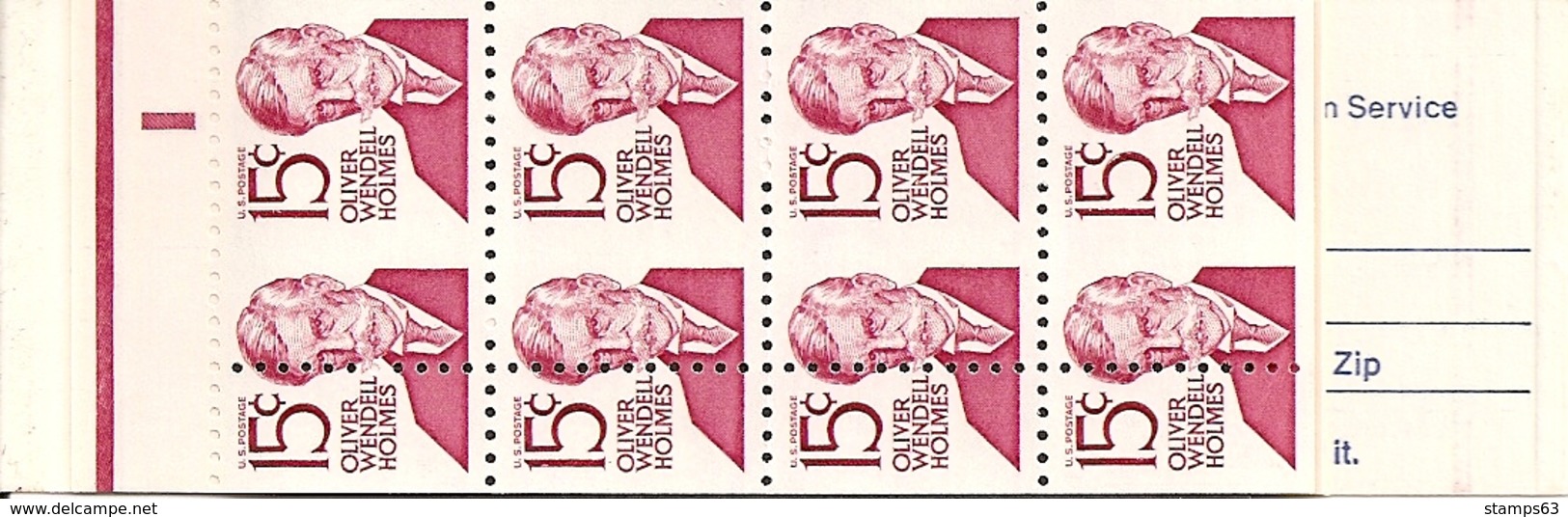 UNITED STATES (USA), 1978, Booklet 117A, $3.60,  Michel 0-95, Holmes, MISPERFORATION - 2. 1941-80