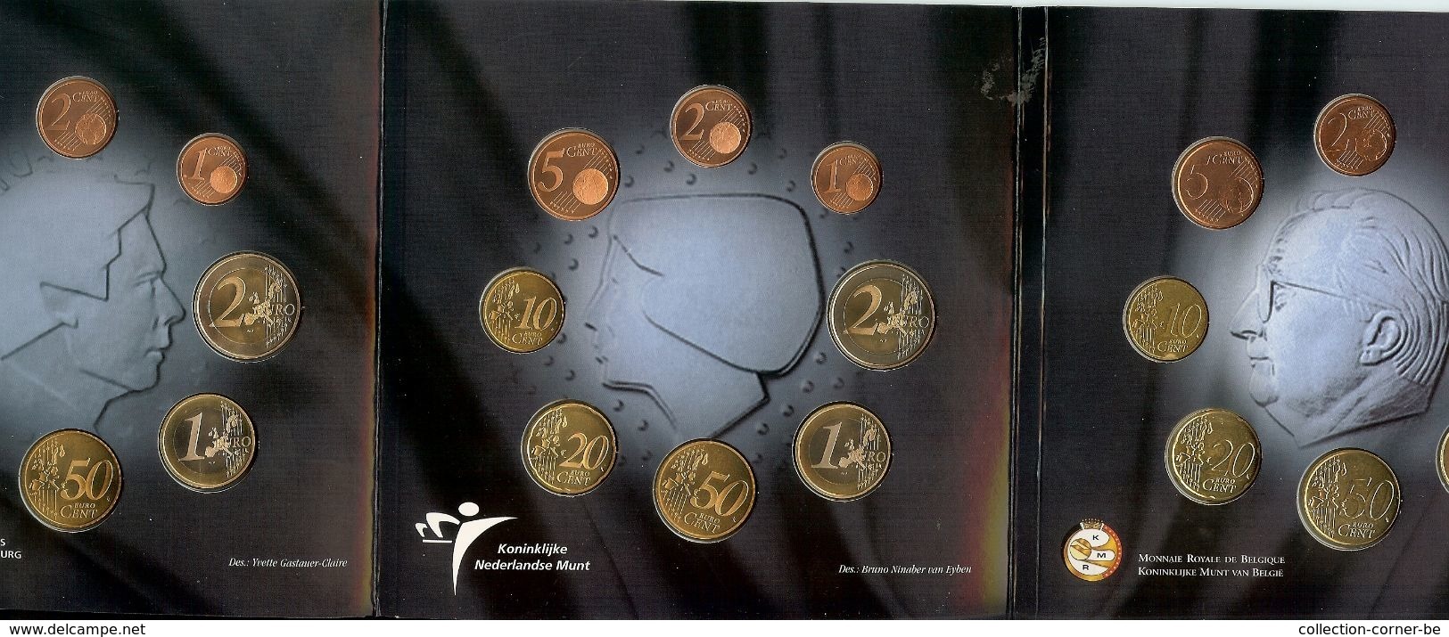 Benelux, Euro Set 2003, FDC, Van 1 Cent Tot 2 Euro Van Belgie, Nederland En Luxemburg , 24 Munten + 1 Zilveren Penning - Autres & Non Classés