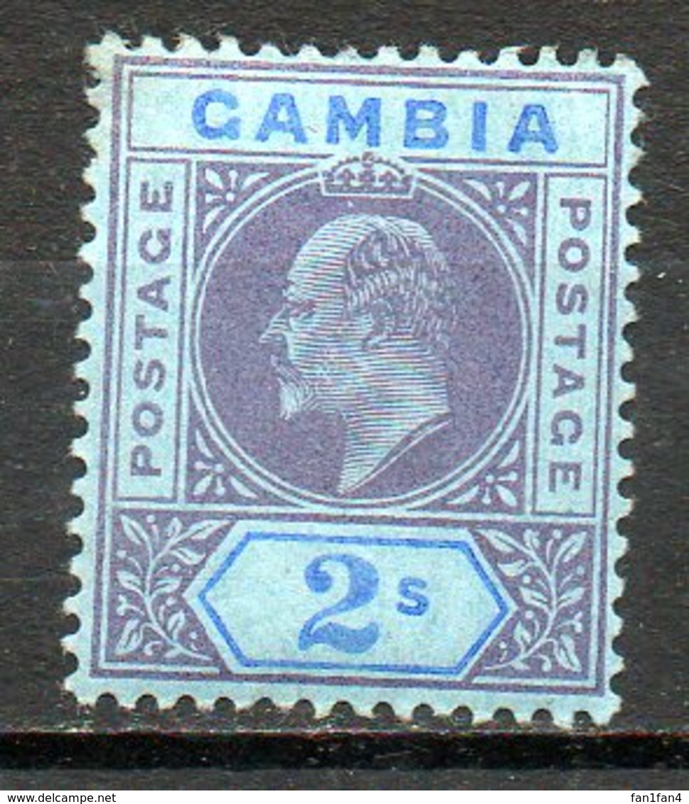 GAMBIE - (Colonie Britannique) - 1909 - N° 63 - 2 P. Violet Et Bleu S. Azuré - (Edouard VII) - Gambie (...-1964)