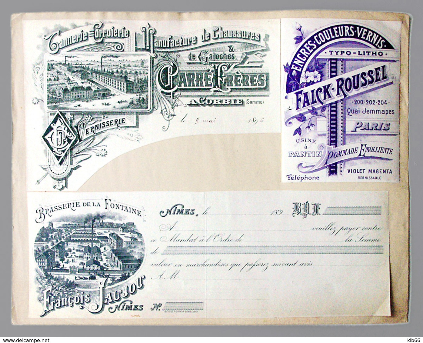 Ancien Document „Echantillons D'imprimerie” 1896 Brasserie Fontaine, Nimes Bière - Alcools