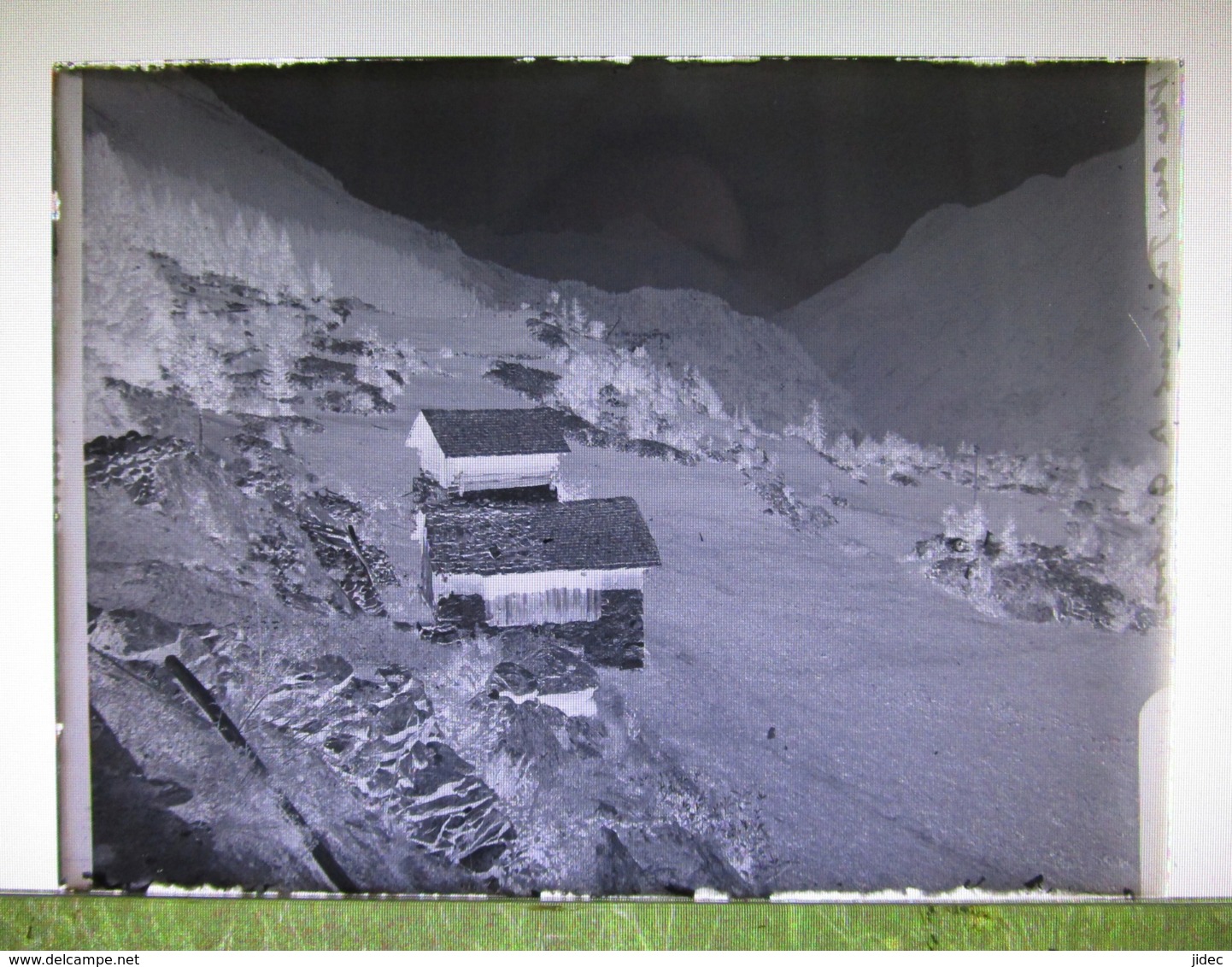 Ancienne Photographie Photo Négatif Sur Verre Vue De Finhaut Et Gietroz Près De Trient Chamonix Salvan Vallorcine CPA - Plaques De Verre