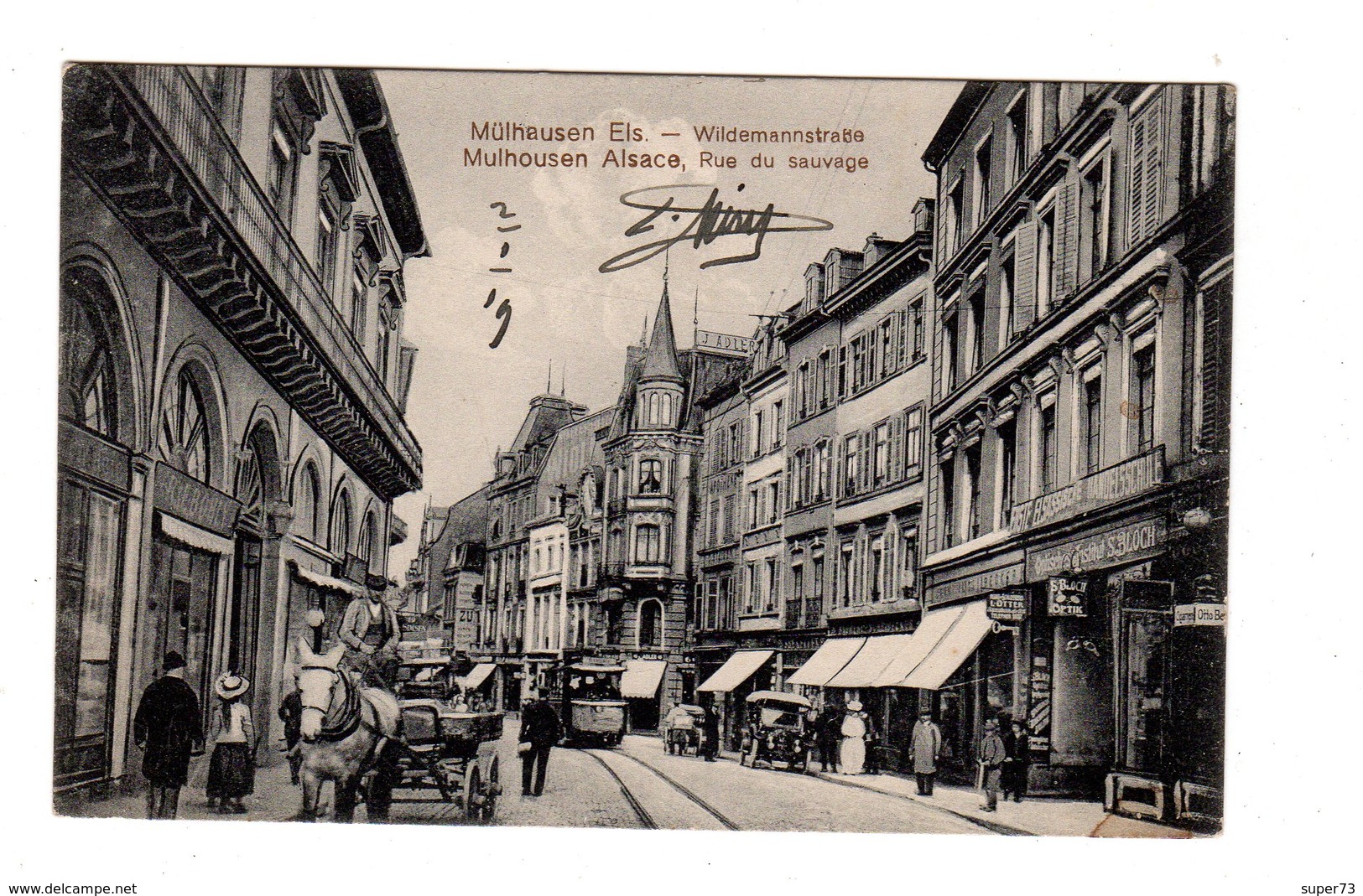 CPA 68 - Mulhouse Alsace - Rue Du Sauvage , Wildemannstrasse - Mulhouse