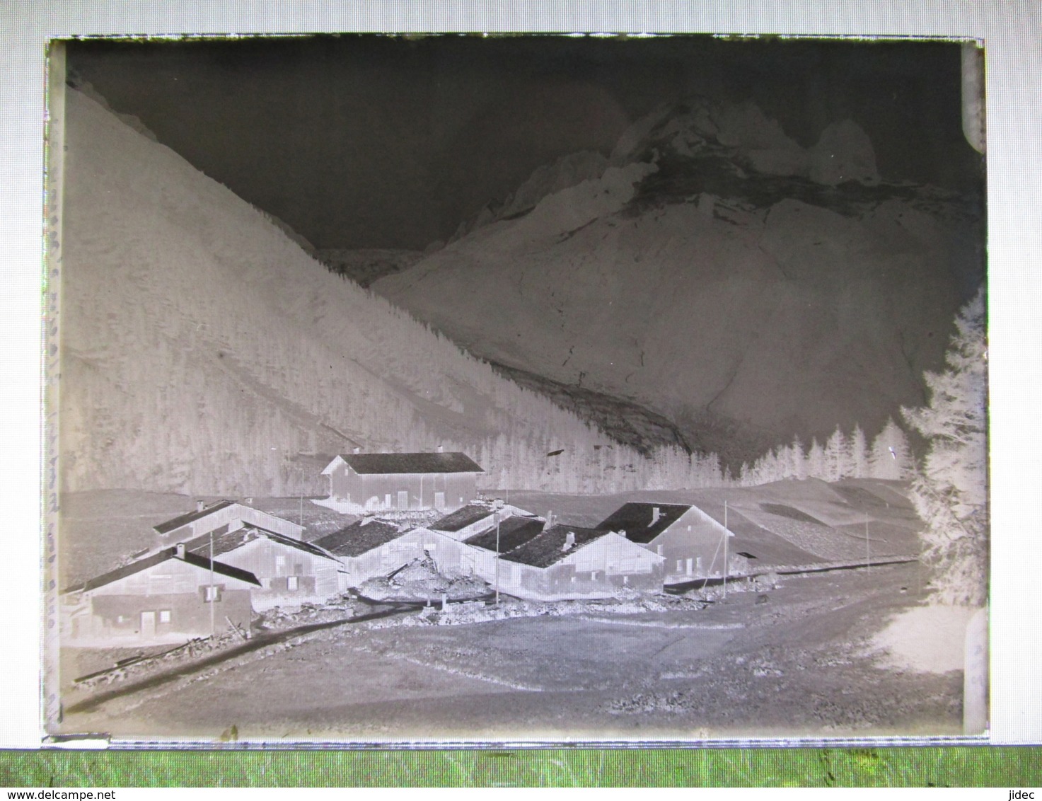 Ancienne Photographie Photo Négatif Sur Verre Tre Le Champ Sous Montets Glacier D'Argentière 1922 Près Chamonix Finhaut - Glasdias