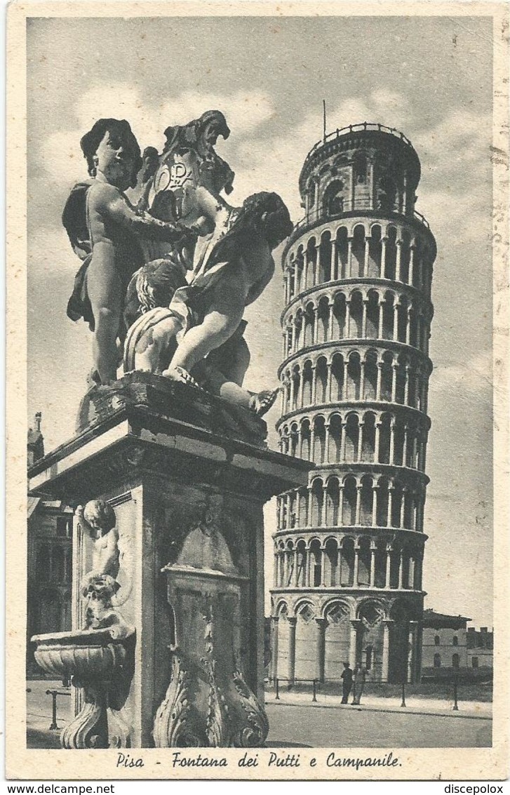 W926 Pisa - Fontana Dei Putti E Campanile - Torre Pendente / Viaggiata 1950 - Pisa