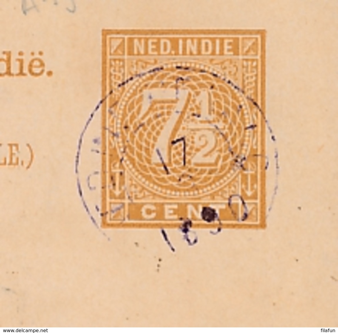 Nederlands Indië - 1890 - 7,5 Cent Briefkaart Van KR NED IND PENANG Via Ned Ind Singapore Naar Batavia - Niederländisch-Indien