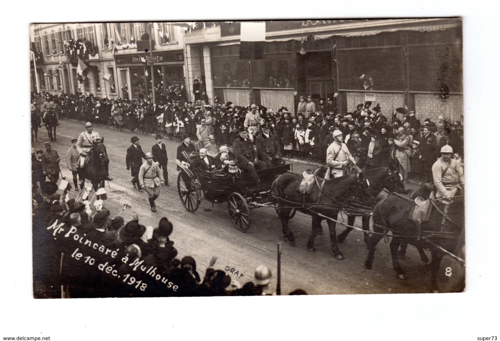 CPA 68 -  Mulhouse - M Poincaré à Mulhouse Le 10 Décembre 1918 , Carte Photo - Mulhouse