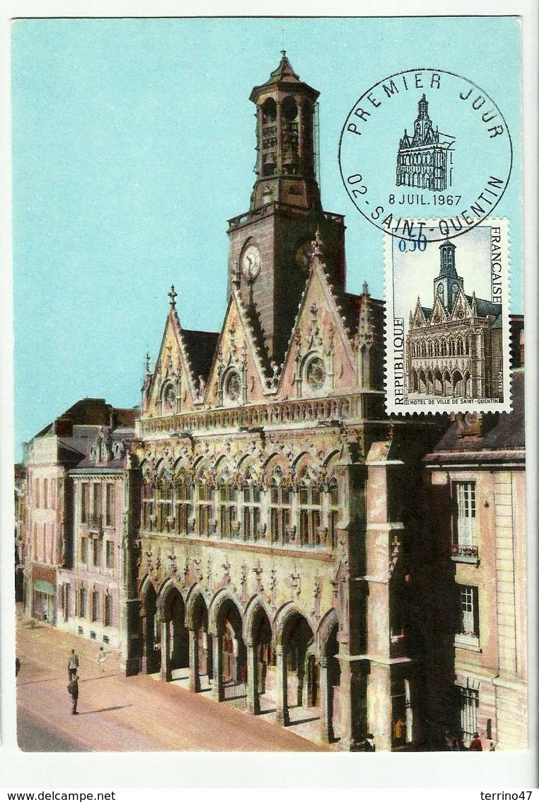 Carte Maximum SAINT QUENTIN (02) - L'Hôtel De Ville- 1967 - 1960-1969