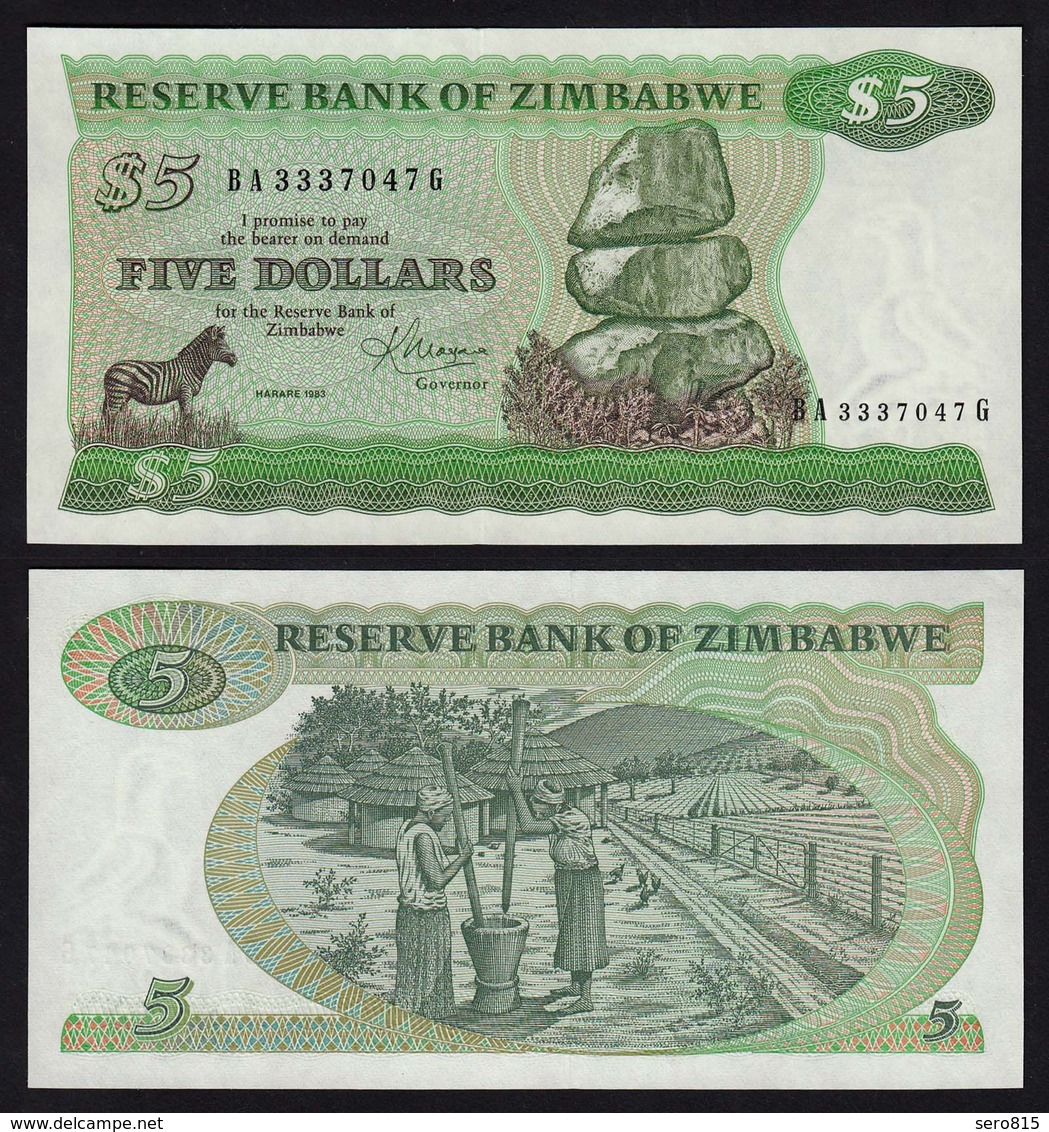 Simbabwe - Zimbabwe 5 Dollars 1983 Pick 2c UNC     (17896 - Autres - Afrique