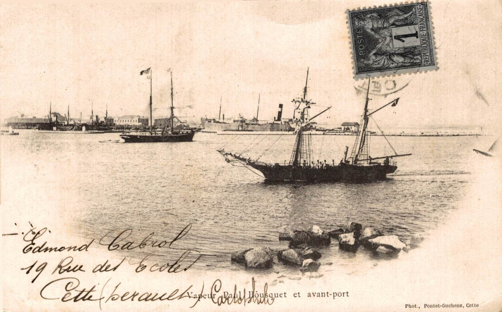 1798-2019      SETE  VAPEUR PAUL BOUSQUET ET AVANT PORT - Sete (Cette)