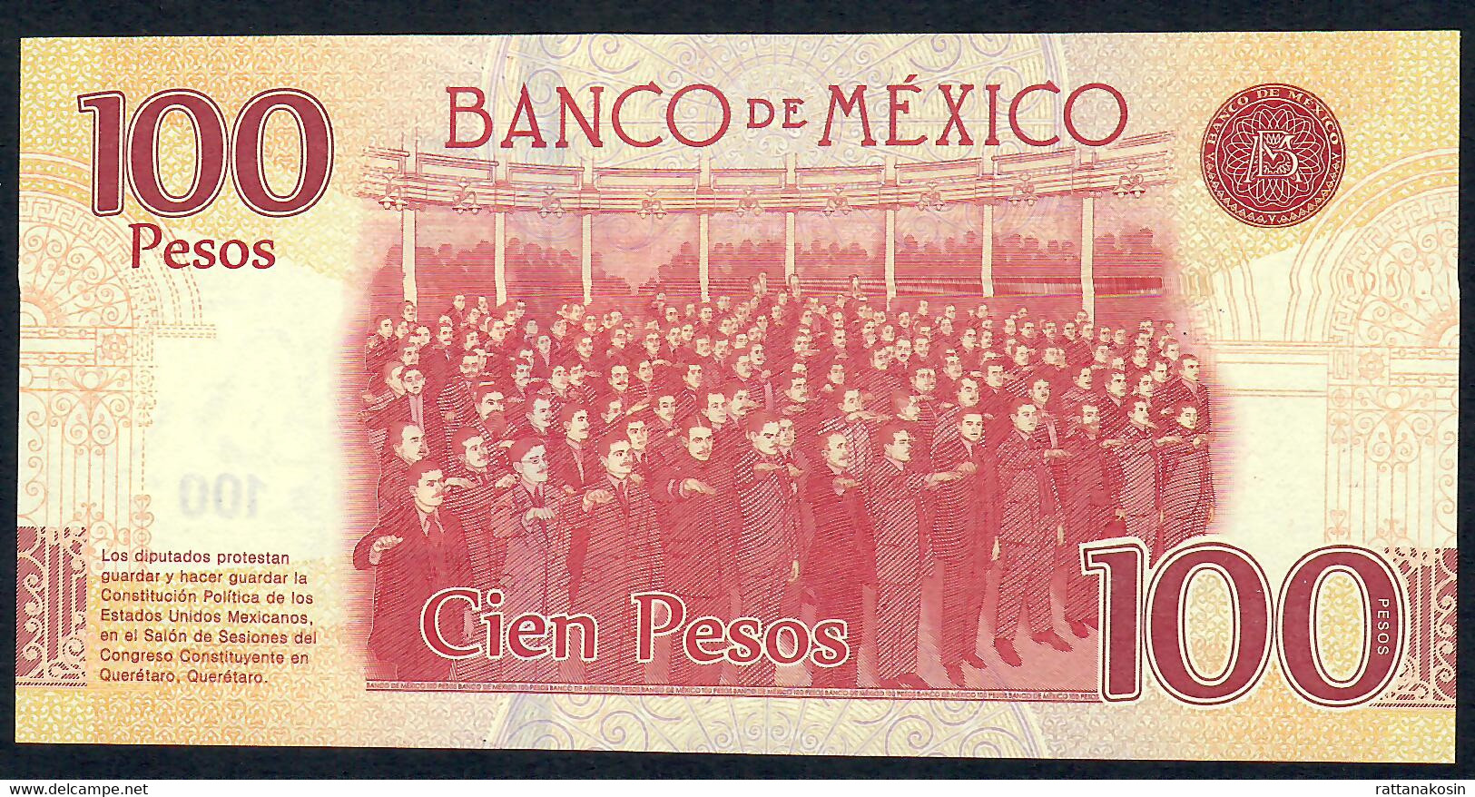 MEXICO P130  100 PESOS  2016 Serie AX  UNC. ! - Mexique