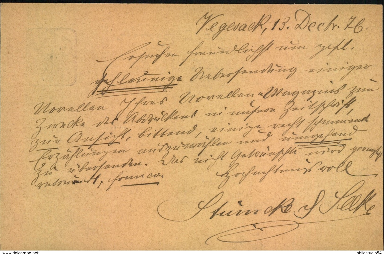 1876, "VEGESACK BAHNHOF" Sehr Seltener Nachverwendeter BREMEN-Stempel - Machines à Affranchir (EMA)