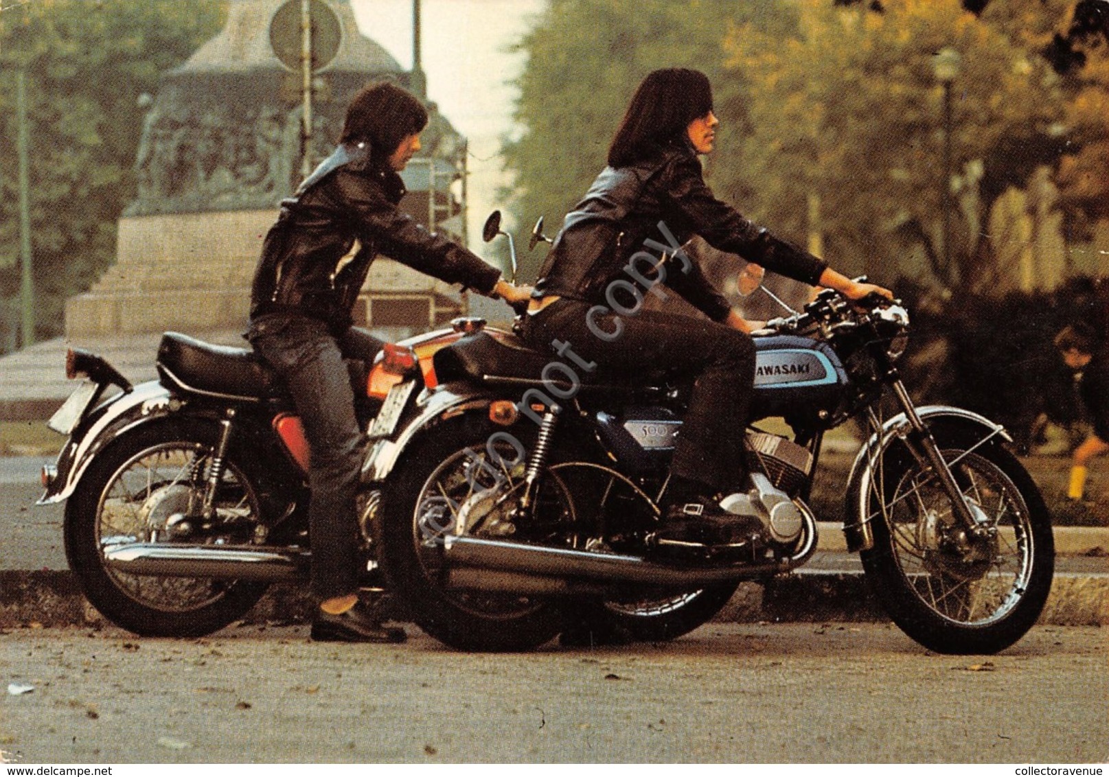 Cartolina Moto Kawasaki Motociclisti 1974 - Altri & Non Classificati