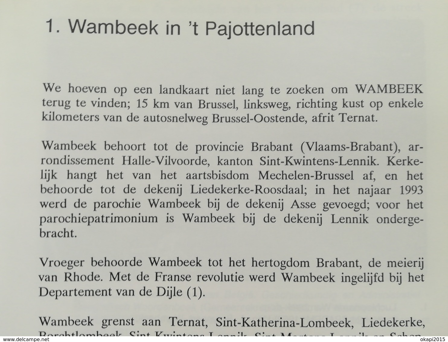 WAMBEEK BIJDRAGEN TOT DE GESCHIEDENIS BOEK LIVRE  JARIG 1993 RÉGIONALISME BELGIË BELGIQUE BRABANT FLAMAND  TERNAT