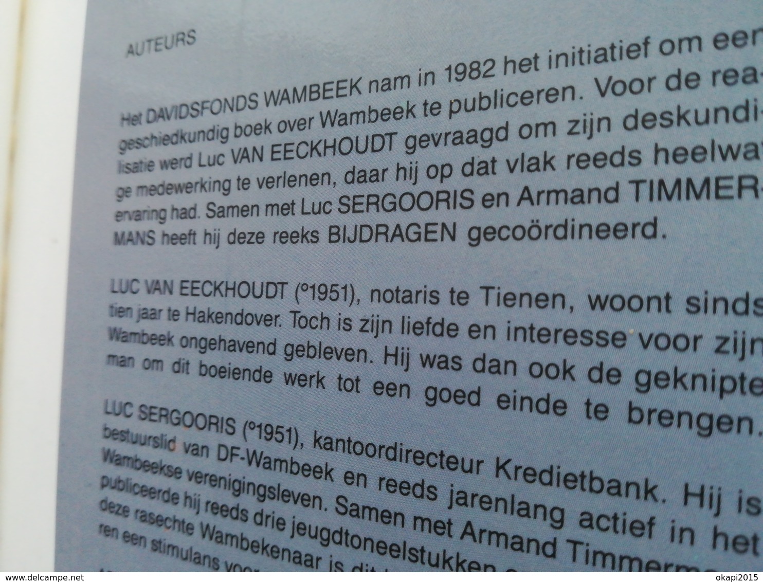 WAMBEEK BIJDRAGEN TOT DE GESCHIEDENIS BOEK LIVRE  JARIG 1993 RÉGIONALISME BELGIË BELGIQUE BRABANT FLAMAND  TERNAT