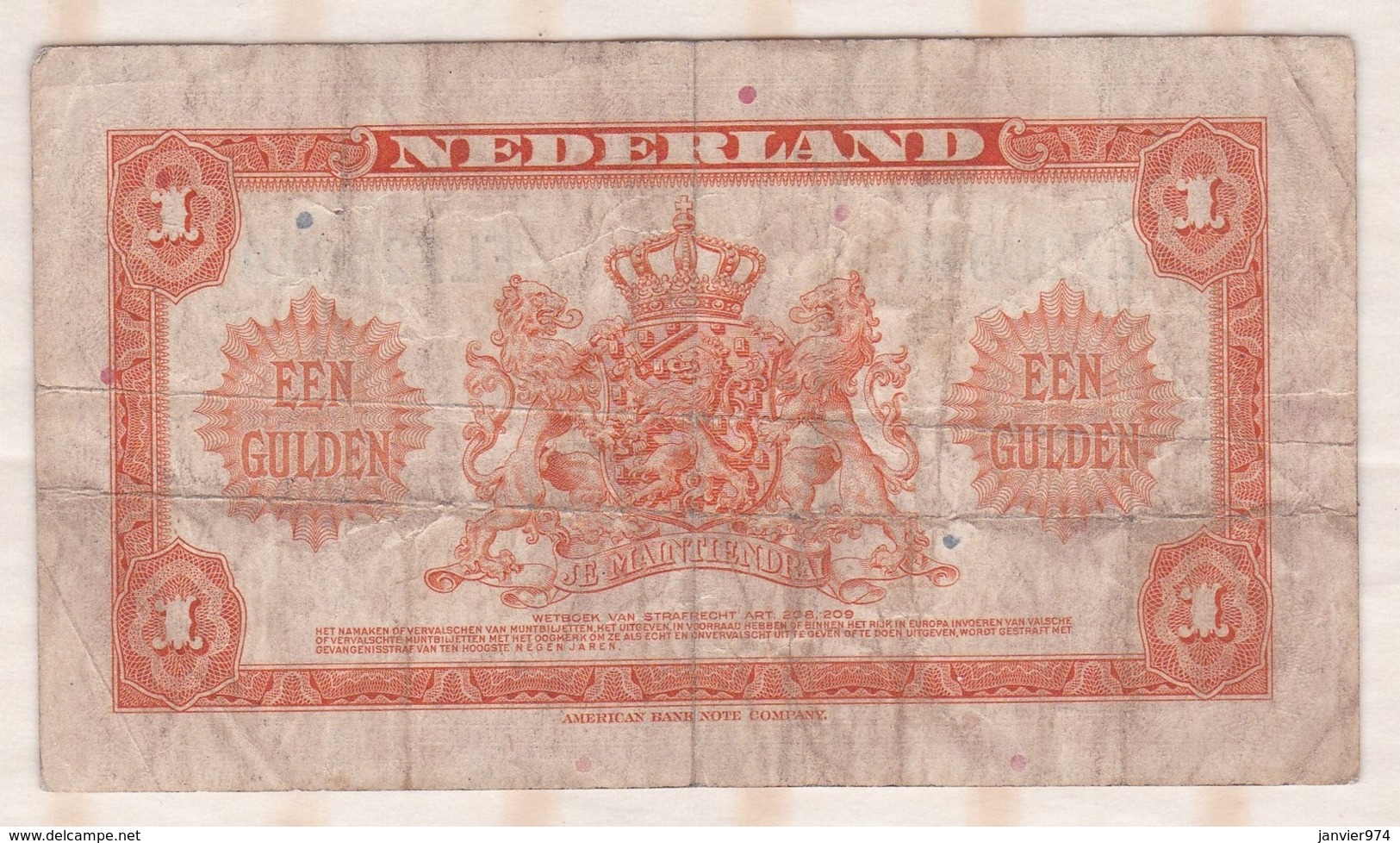 Pays Bas   1 Gulden 1943 - 1 Gulden