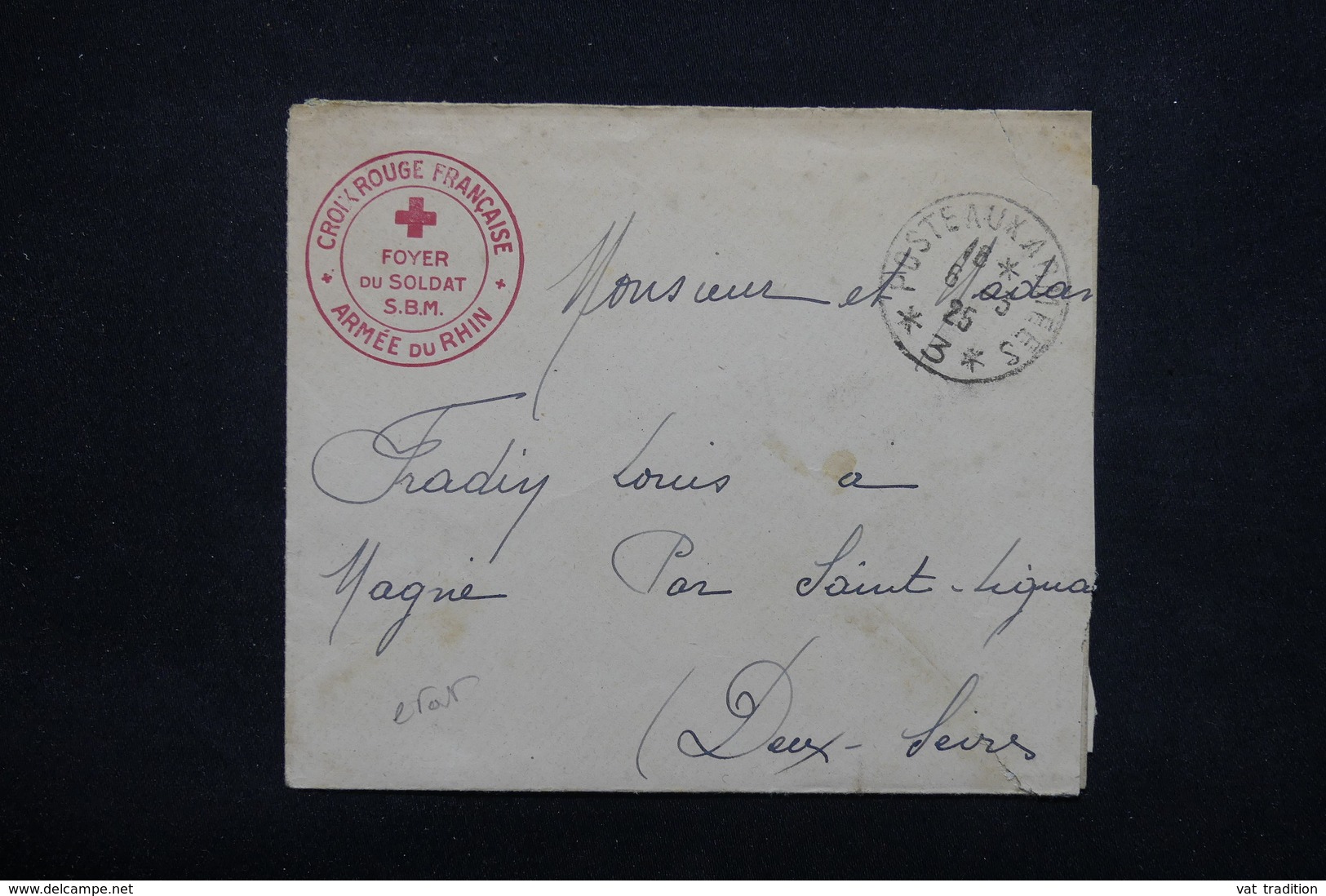 FRANCE - Enveloppe En FM De La Croix Rouge Armée Du Rhin En 1925 Pour Magné - L 21978 - Cachets Militaires A Partir De 1900 (hors Guerres)