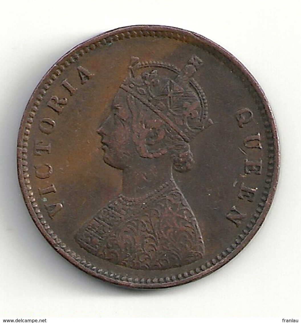 Half Anna India 1876 Victoria Queen - Colonies