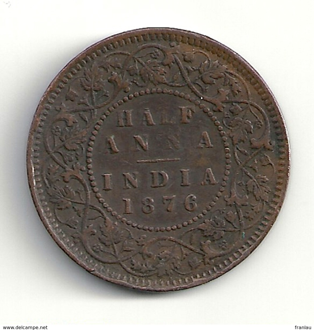 Half Anna India 1876 Victoria Queen - Colonies