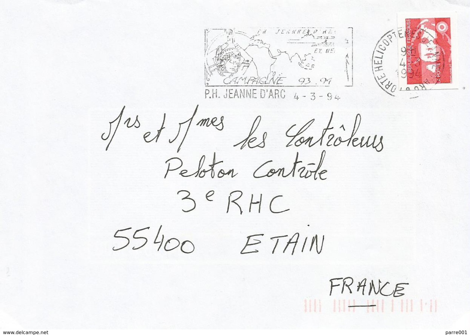 France 1994 Porte Helicopteres Jean D'Arc Athens Greece Naval Cover - Naval Post