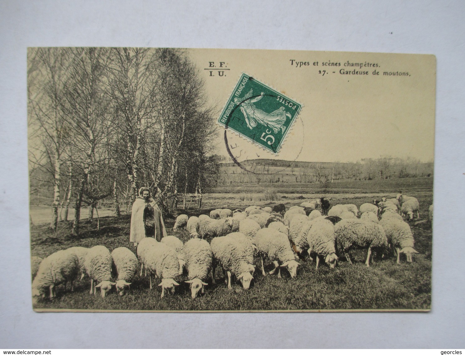 TYPES ET SCENES  CHAMPETRES  -  GARDEUSE DE MOUTONS         TTB - Breeding