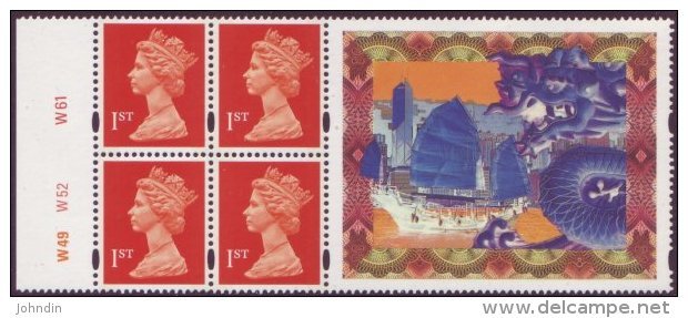 1997 GB Handover Of Hong Kong To China Unfolded Pane Cyls W49 W52 W61 - Machin Stamps UM/MNH - Machins