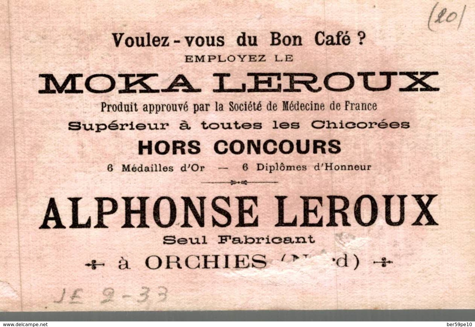 CHROMO MOKA LEROUX A. LEROUX ORCHIES  L'ASSIETTE CASSEE  P. CETOMMI - Autres & Non Classés