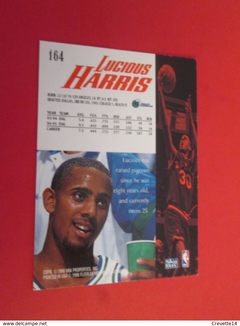 1201-1225 : TRADING CARD BASKET SKYBOX NBA : N°164 LUCIOUS HARRIS - Autres & Non Classés