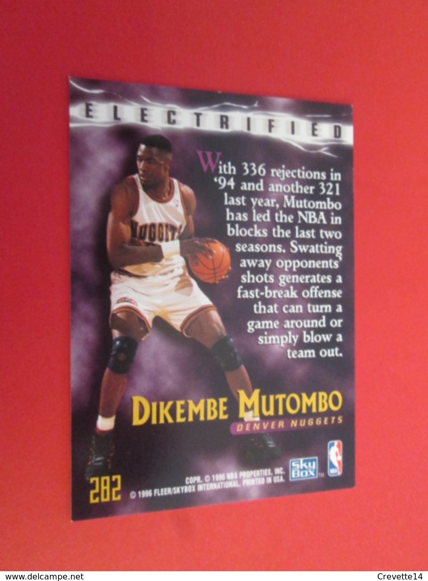 1201-1225 : TRADING CARD BASKET SKYBOX NBA : N°282 DIKEMBE MUTOMBO - Autres & Non Classés