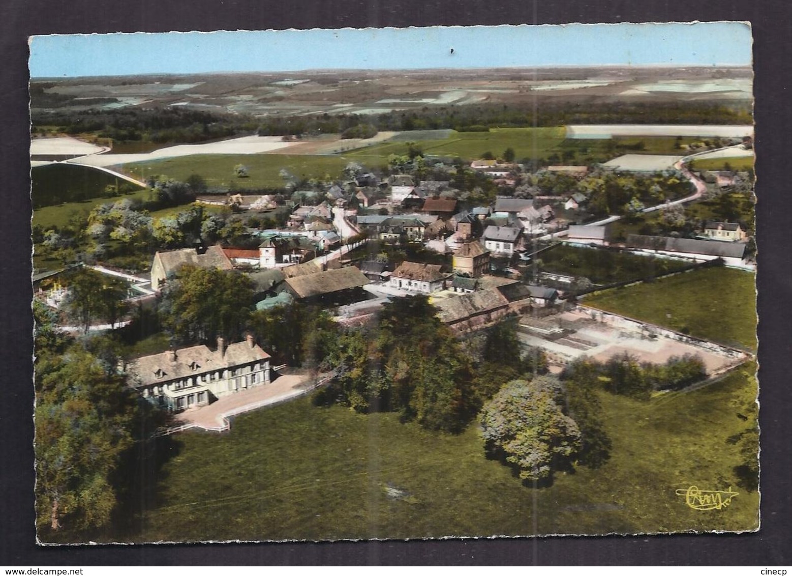 CPSM 27 - IRREVILLE - Vue Générale Aérienne - Le Château - TB PLAN D'ensemble Du Village + Détails Maisons - Altri & Non Classificati