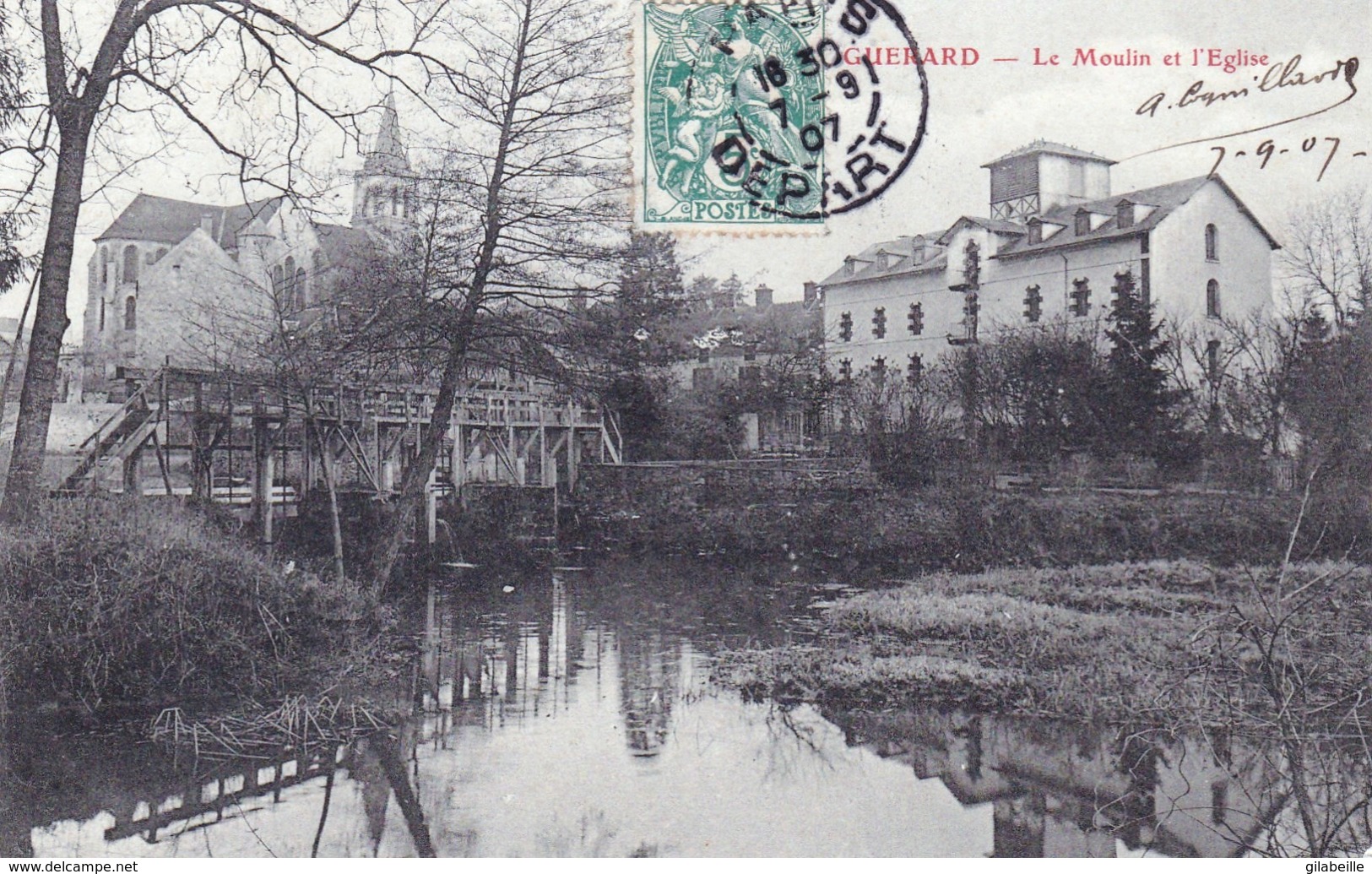 77 - Seine Et Marne -  GUERARD - L Eglise  Et Le Moulin - Autres & Non Classés