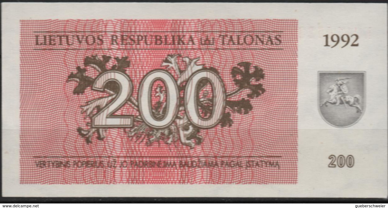 B 71 - LITUANIE Billet De 200 Talonas De 1992 état Neuf - Lituania