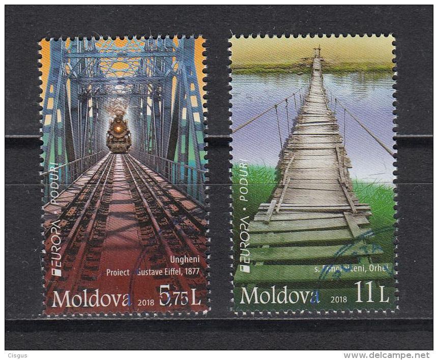 Moldova Moldawien 2018  Mi. Nr. 1031-32 Set Used  Europe CEPT Bridges M - 2018
