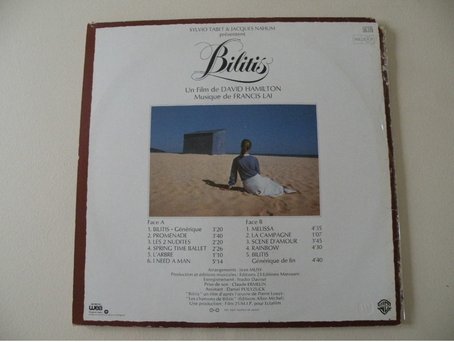 Musique Bande originale du film Bilitis 1977 -(Titres sur photos)- Vinyle 33 T LP (Francis Lai)