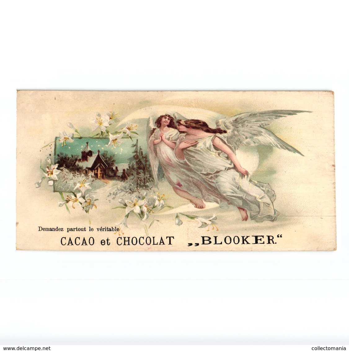 5 Chromo Cards 1870 à 1890,  Cacao Cocoa Chocolade Chocolate Blooker HORIZONTAL RR , Very Good Superb Litho Quality - Autres & Non Classés