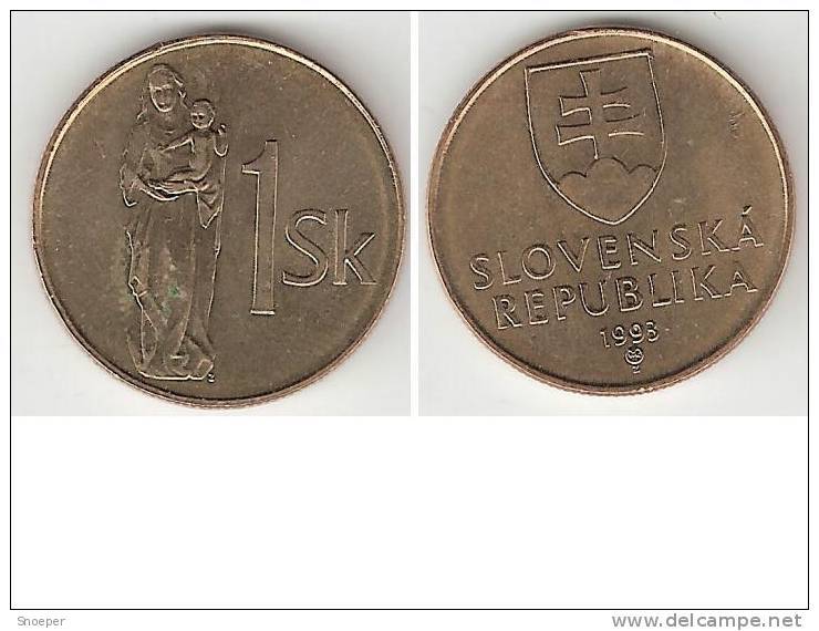 Slovakia 1 Koruna  1993 Km 12  Unc !!! - Slovakia