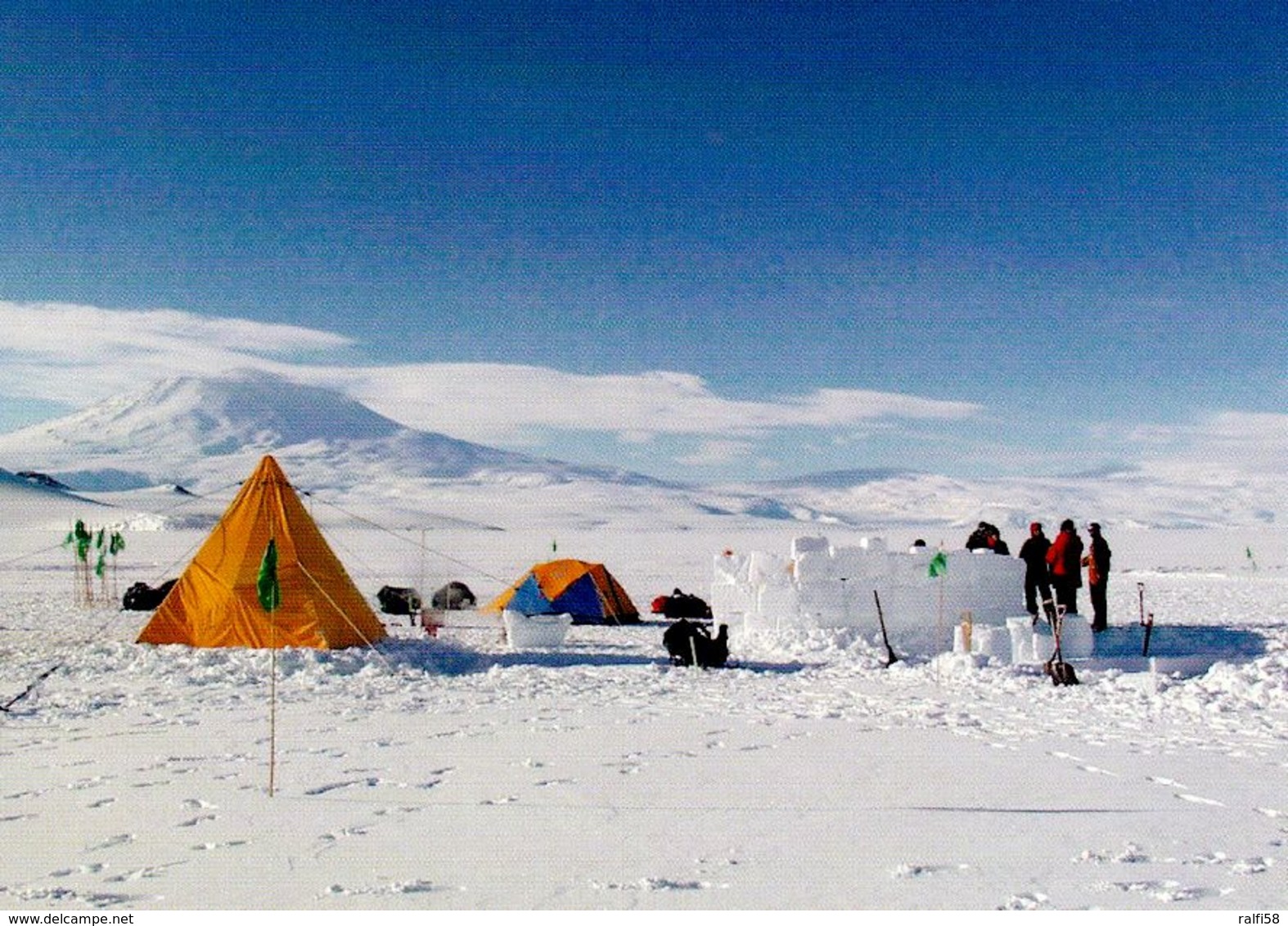 1 AK Antarctica Antarktis * Field Safety Training On The Ross Ice Shelf As Mt. Erebus In The Distance * - Sonstige & Ohne Zuordnung