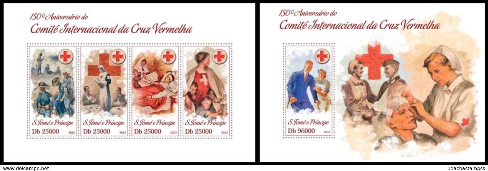 Sao Tome And Principe 2013 Red Cross Klb+s/s MNH - Cruz Roja