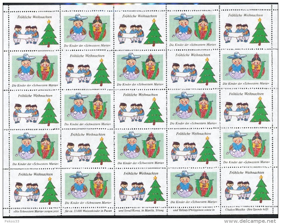 Österreich -  Vignette   - Fröhliche Weihnachten  Die Kinder Der Schwestern Maria   Postfrisch - Vignetten (Erinnophilie)