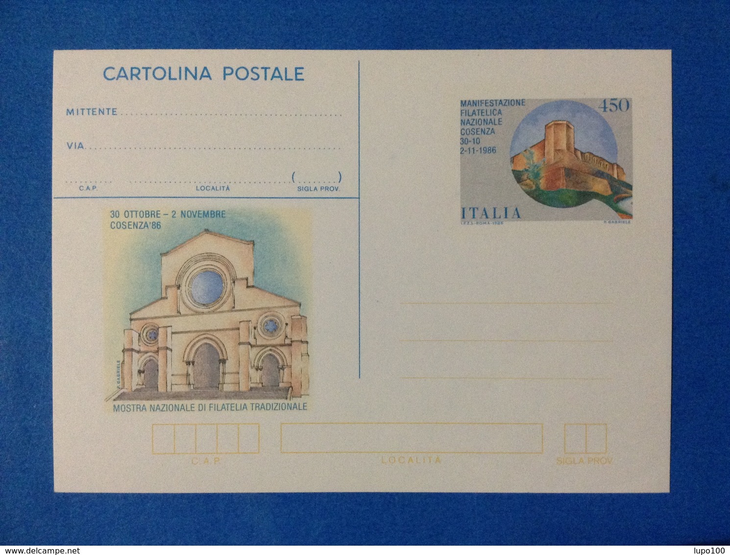 1986 ITALIA CARTOLINA POSTALE NUOVA - COSENZA MANIFESTAZIONE FILATELICA CASTELLO E DUOMO - Interi Postali