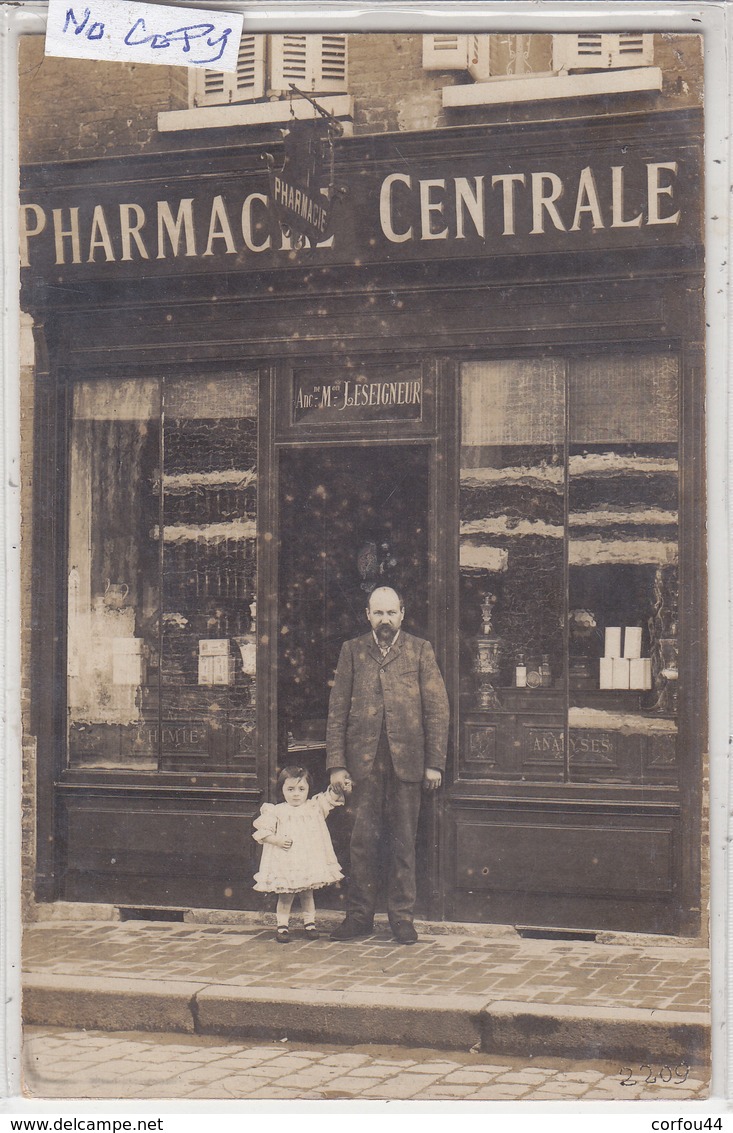 BARENTIN: Devanture Du Pharmacien LESEIGNEUR - Superbe Carte Photo - Commerce - Barentin