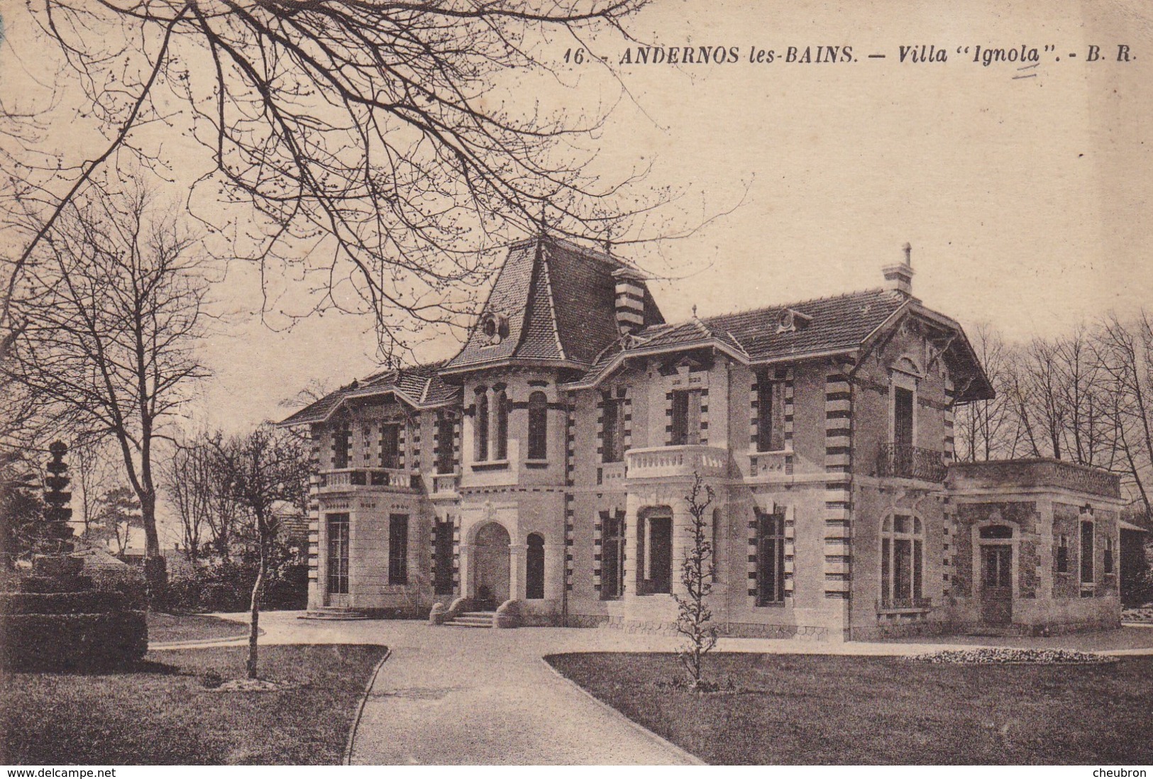 33. ANDERNOS LES BAINS  .CPA.  VILLA " IGNOLA ". ANNEE 1931 + TEXTE - Andernos-les-Bains