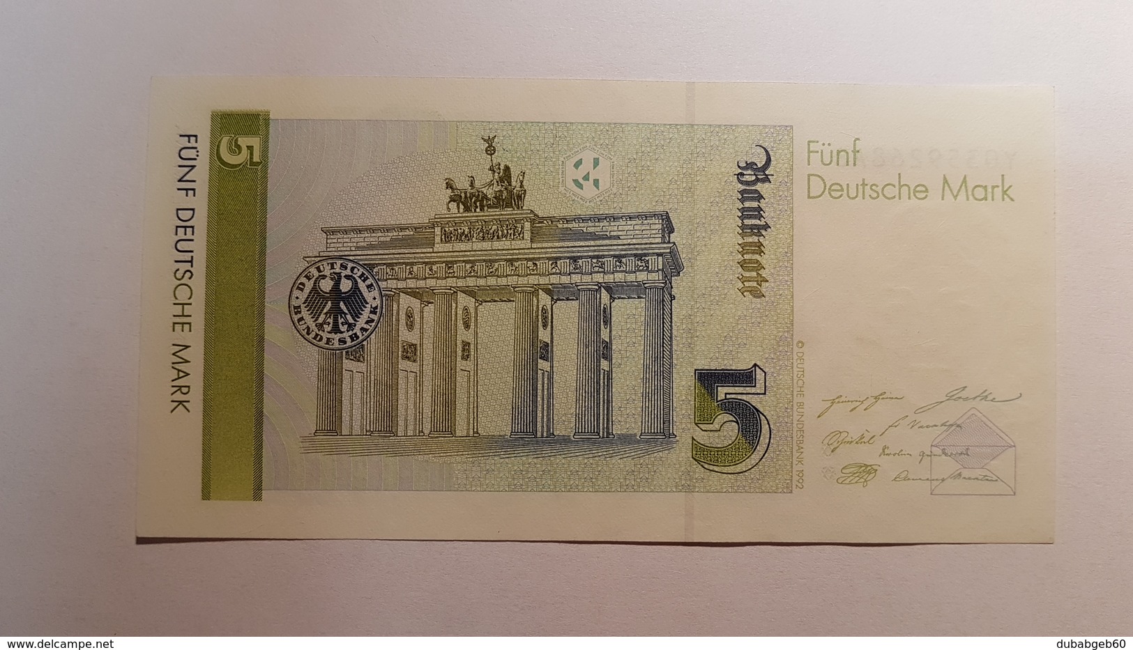 5 DM 1991 Ersatznote Y, Fast Kassenfrisch, Replacement Note Prefix Y About UNC - 5 Deutsche Mark