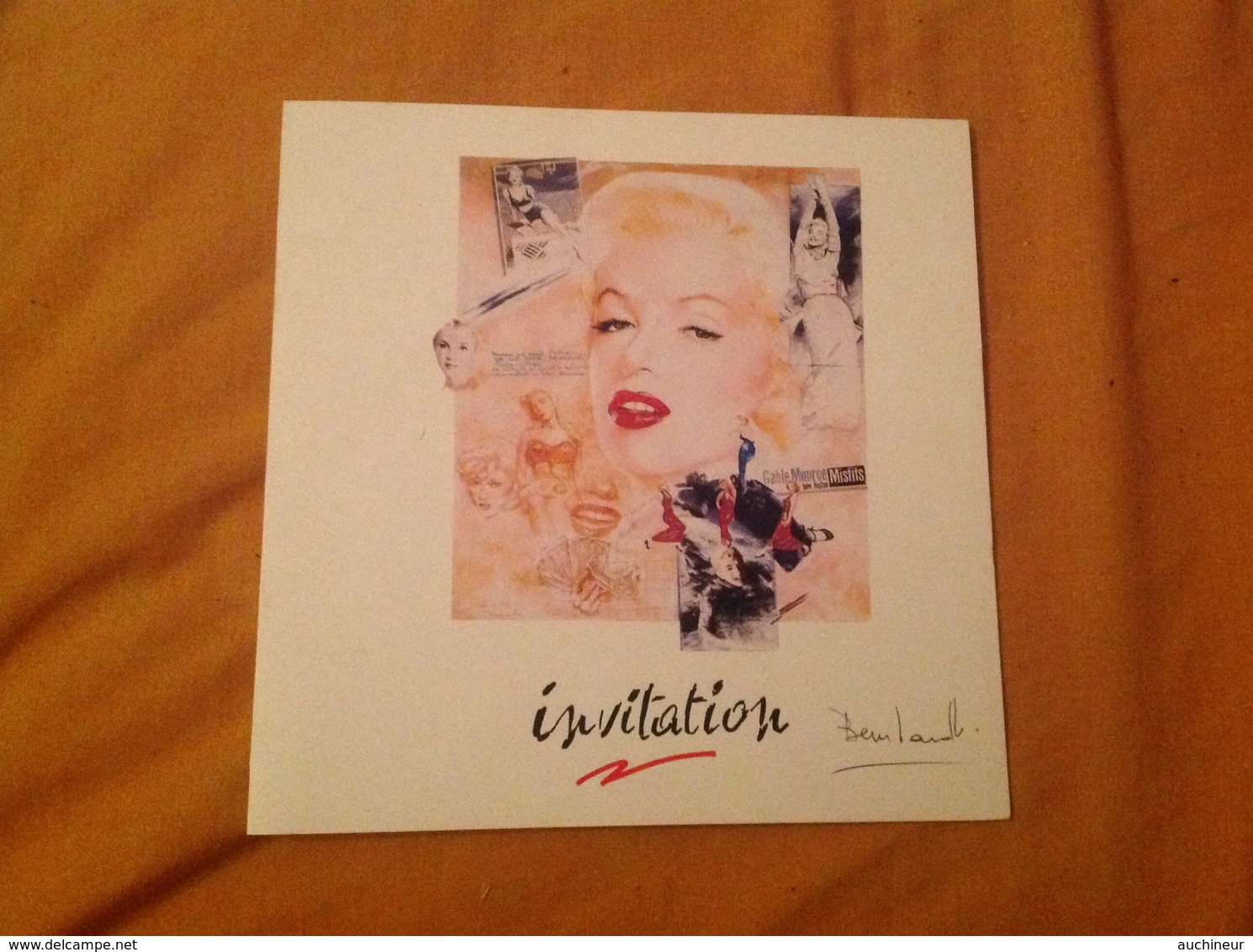 Marilyn Monroe, Carte D'invitation Pour L'exposition Illustrateur Patrick Deblaere - Pubblicitari