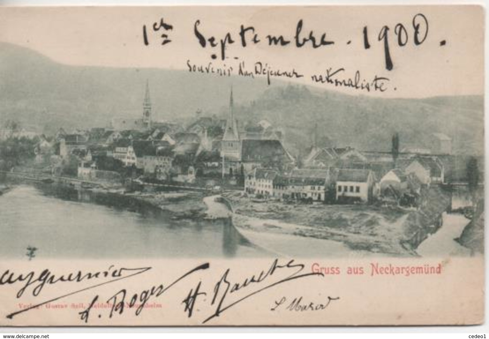 GRUSS AUS NECKARGEMUND  EN 1900 - Neckargemuend