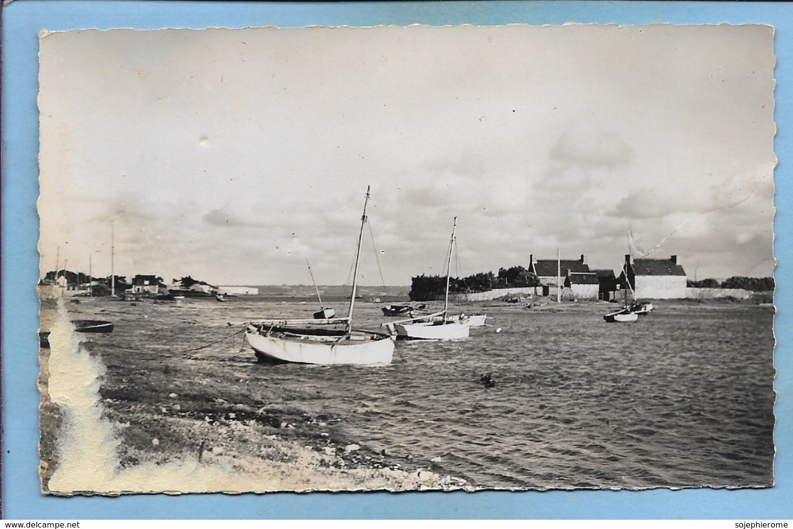 Larmor-Pleubian (22) île Haden 2 Scans (papier Collé Sur La Photo) Bateaux - Pleubian